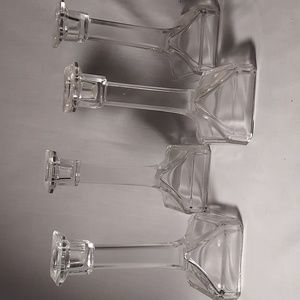 Glass Candle Holders Tall Square Bottom